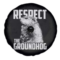 Respect The Groundhog Spare Tire Cover Funny Woodchuck Shadow Meteorlogy