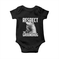 Respect The Groundhog Baby Onesie Funny Woodchuck Shadow Meteorlogy