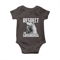 Respect The Groundhog Baby Onesie Funny Woodchuck Shadow Meteorlogy