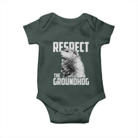 Respect The Groundhog Baby Onesie Funny Woodchuck Shadow Meteorlogy