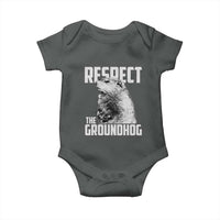 Respect The Groundhog Baby Onesie Funny Woodchuck Shadow Meteorlogy