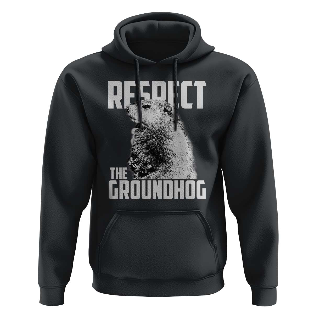 Respect The Groundhog Hoodie Funny Woodchuck Shadow Meteorlogy