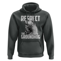 Respect The Groundhog Hoodie Funny Woodchuck Shadow Meteorlogy