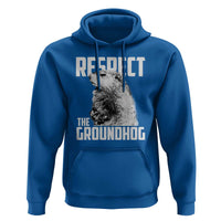 Respect The Groundhog Hoodie Funny Woodchuck Shadow Meteorlogy