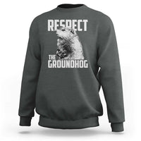 Respect The Groundhog Sweatshirt Funny Woodchuck Shadow Meteorlogy