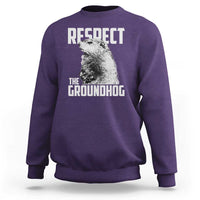 Respect The Groundhog Sweatshirt Funny Woodchuck Shadow Meteorlogy