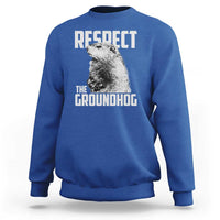 Respect The Groundhog Sweatshirt Funny Woodchuck Shadow Meteorlogy