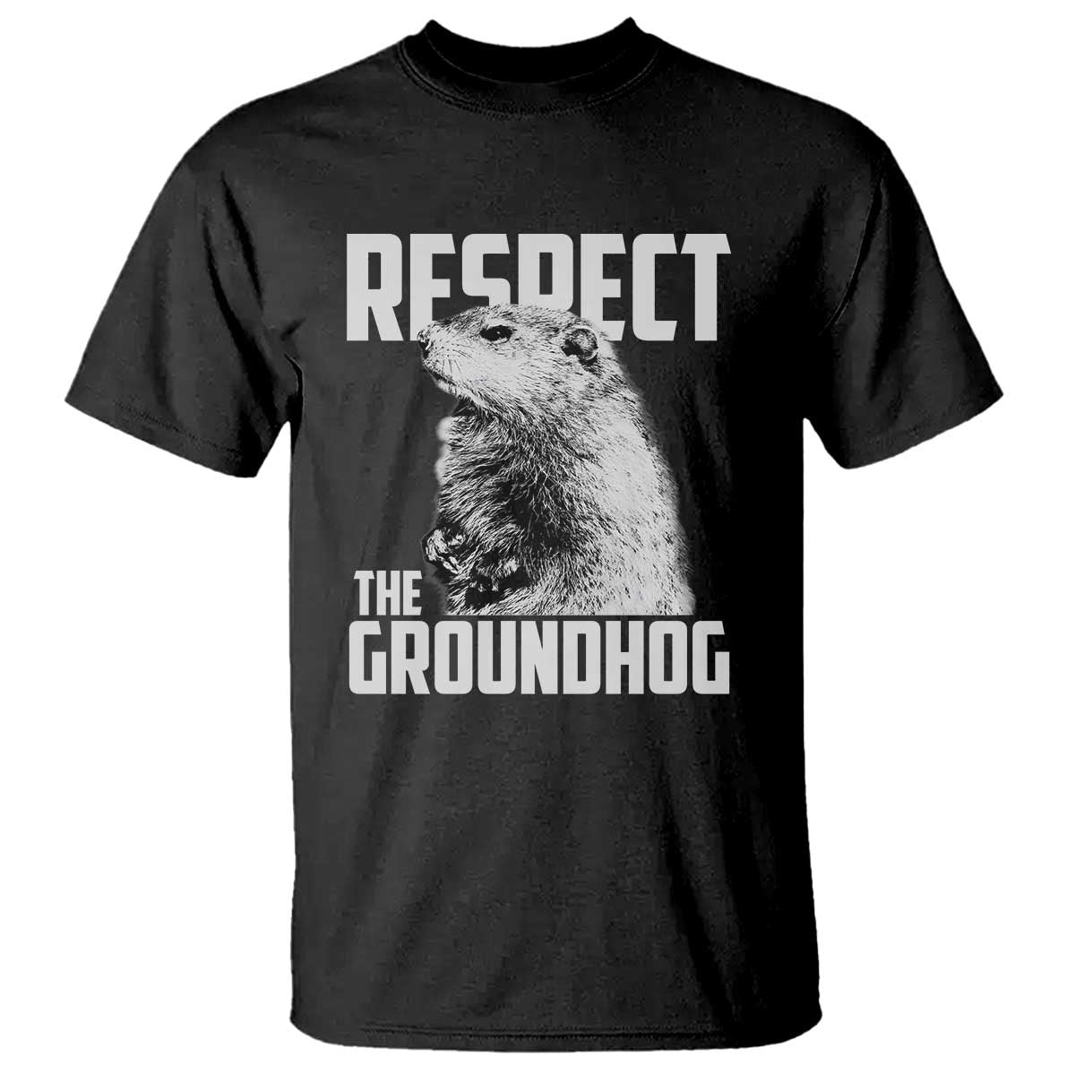 Respect The Groundhog T Shirt Funny Woodchuck Shadow Meteorlogy