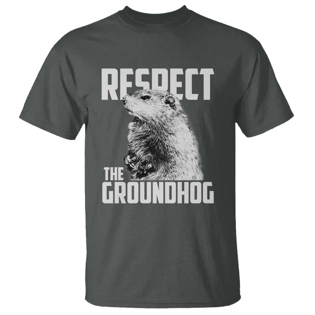 Respect The Groundhog T Shirt Funny Woodchuck Shadow Meteorlogy