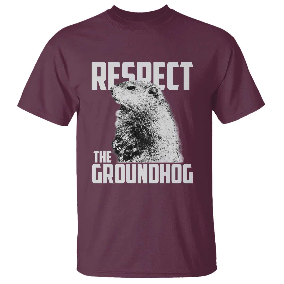 Respect The Groundhog T Shirt Funny Woodchuck Shadow Meteorlogy