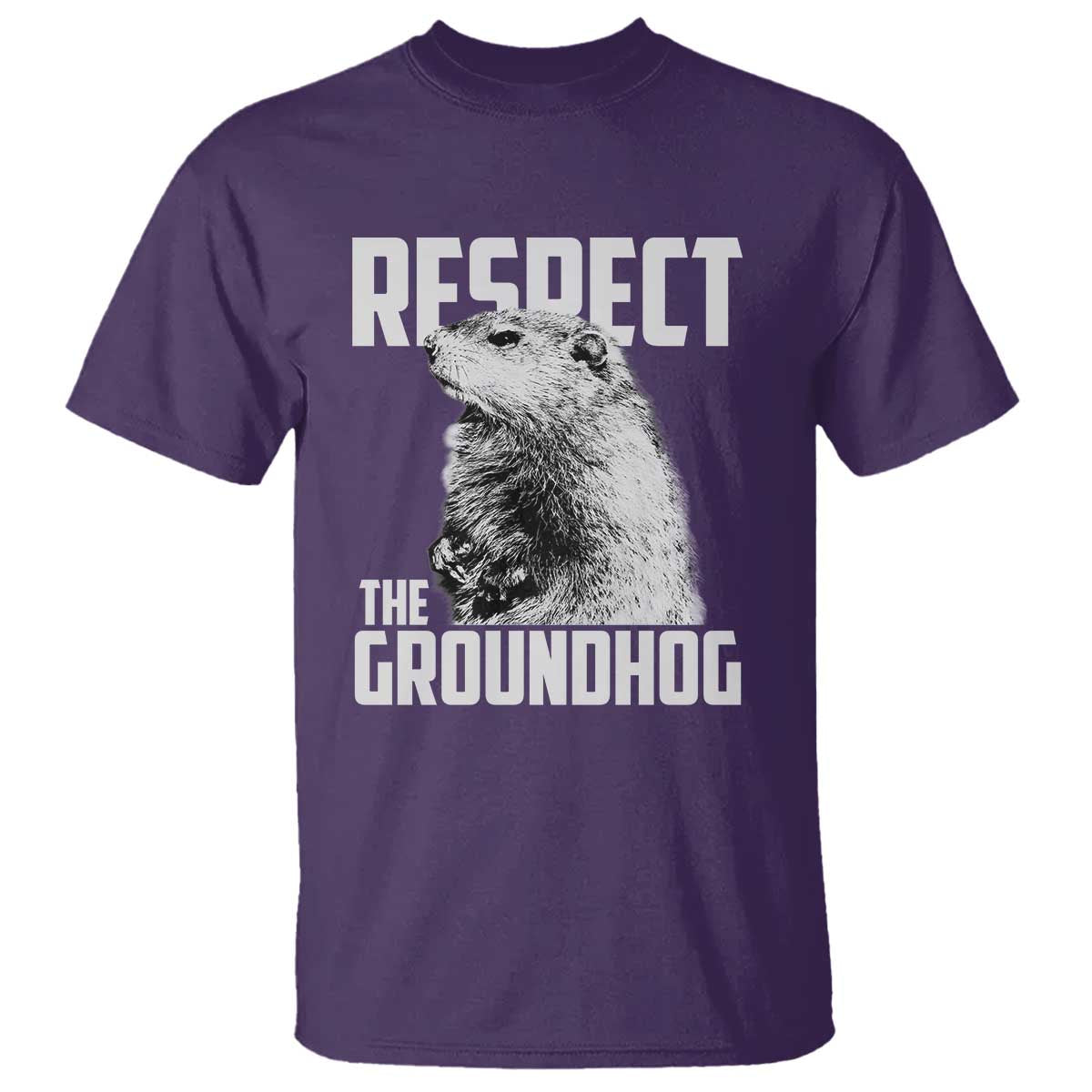 Respect The Groundhog T Shirt Funny Woodchuck Shadow Meteorlogy