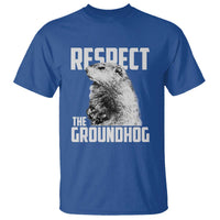 Respect The Groundhog T Shirt Funny Woodchuck Shadow Meteorlogy