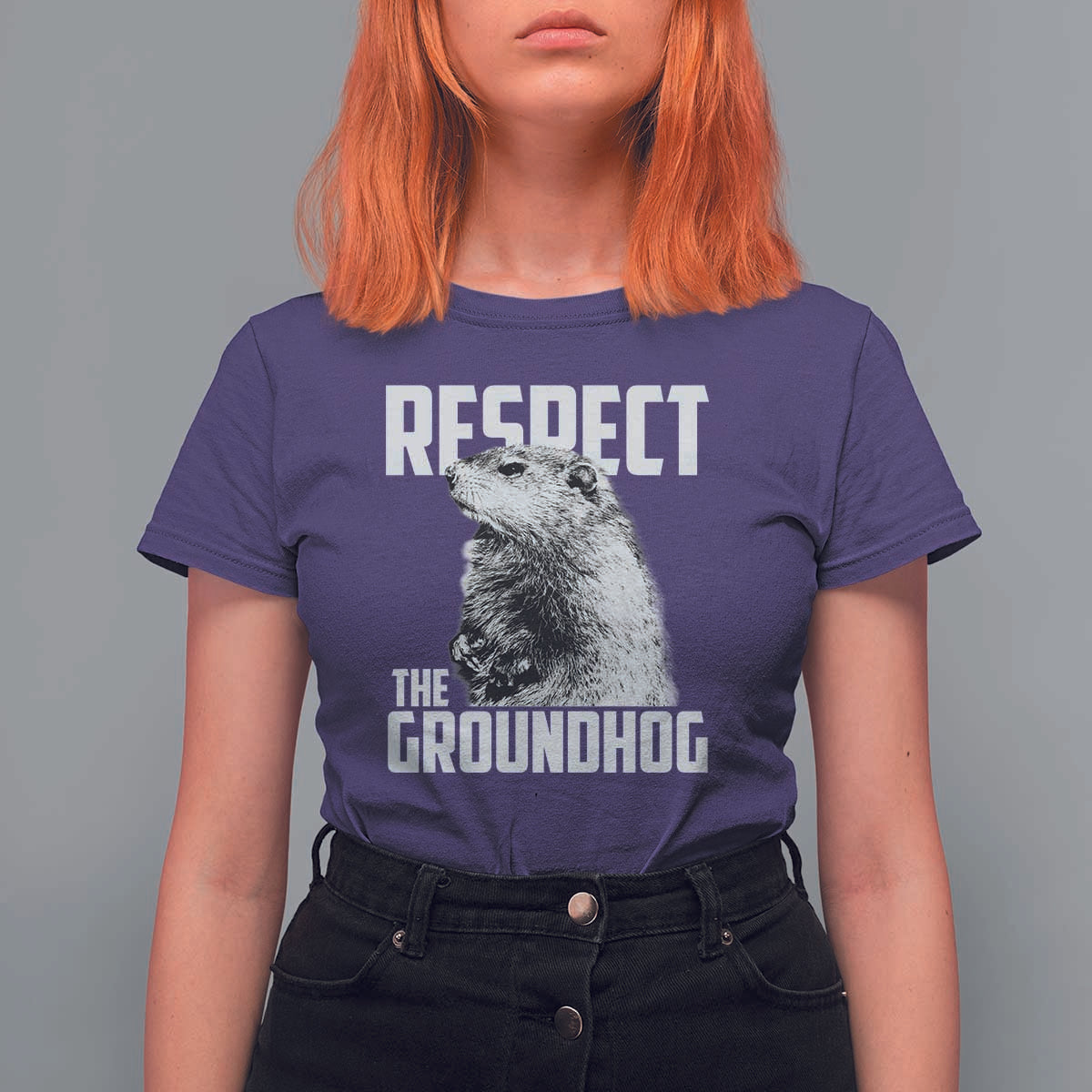 Respect The Groundhog T Shirt For Women Funny Woodchuck Shadow Meteorlogy