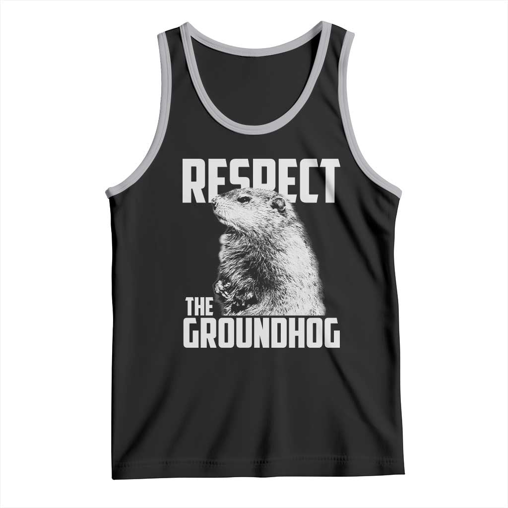 Respect The Groundhog Tank Top Funny Woodchuck Shadow Meteorlogy