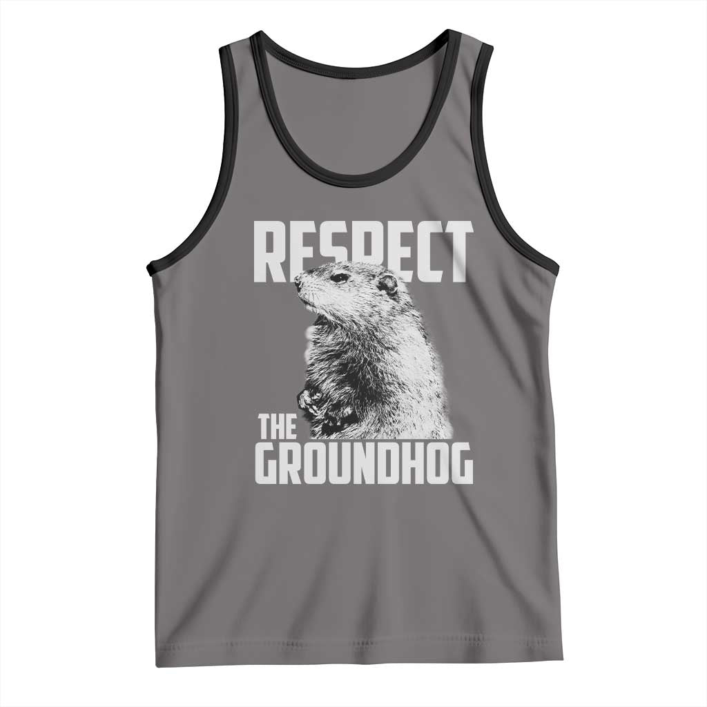 Respect The Groundhog Tank Top Funny Woodchuck Shadow Meteorlogy