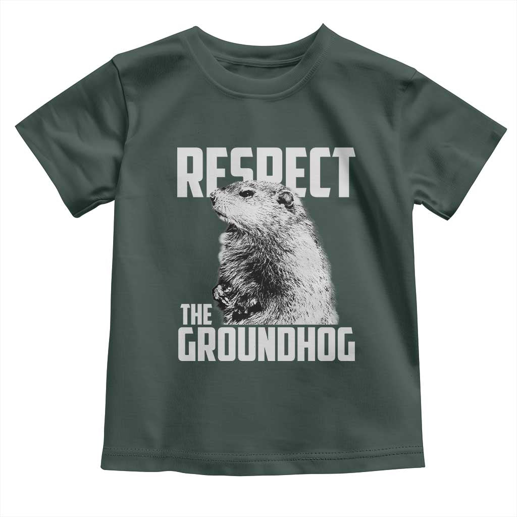 Respect The Groundhog Toddler T Shirt Funny Woodchuck Shadow Meteorlogy