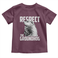 Respect The Groundhog Toddler T Shirt Funny Woodchuck Shadow Meteorlogy