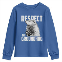 Respect The Groundhog Youth Sweatshirt Funny Woodchuck Shadow Meteorlogy