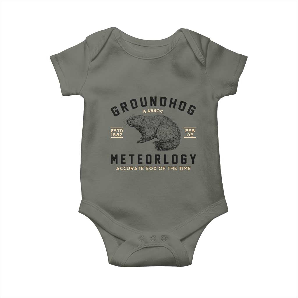 Groundhog Meteorology Baby Onesie Estd 1887 Accurate 50 Percent Of The Time Woodchuck