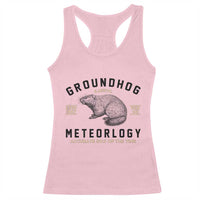 Groundhog Meteorology Racerback Tank Top Estd 1887 Accurate 50 Percent Of The Time Woodchuck