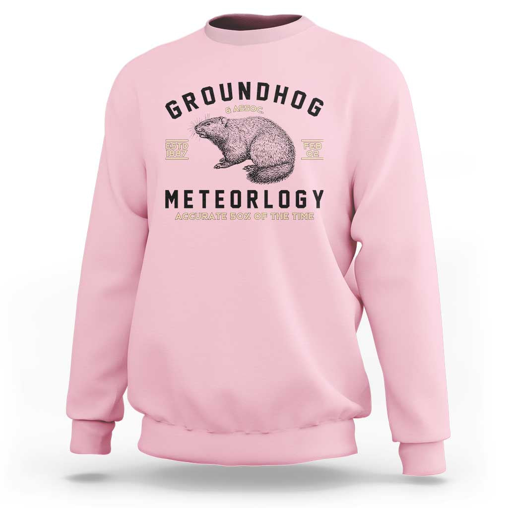 Groundhog Meteorology Sweatshirt Estd 1887 Accurate 50 Percent Of The Time Woodchuck