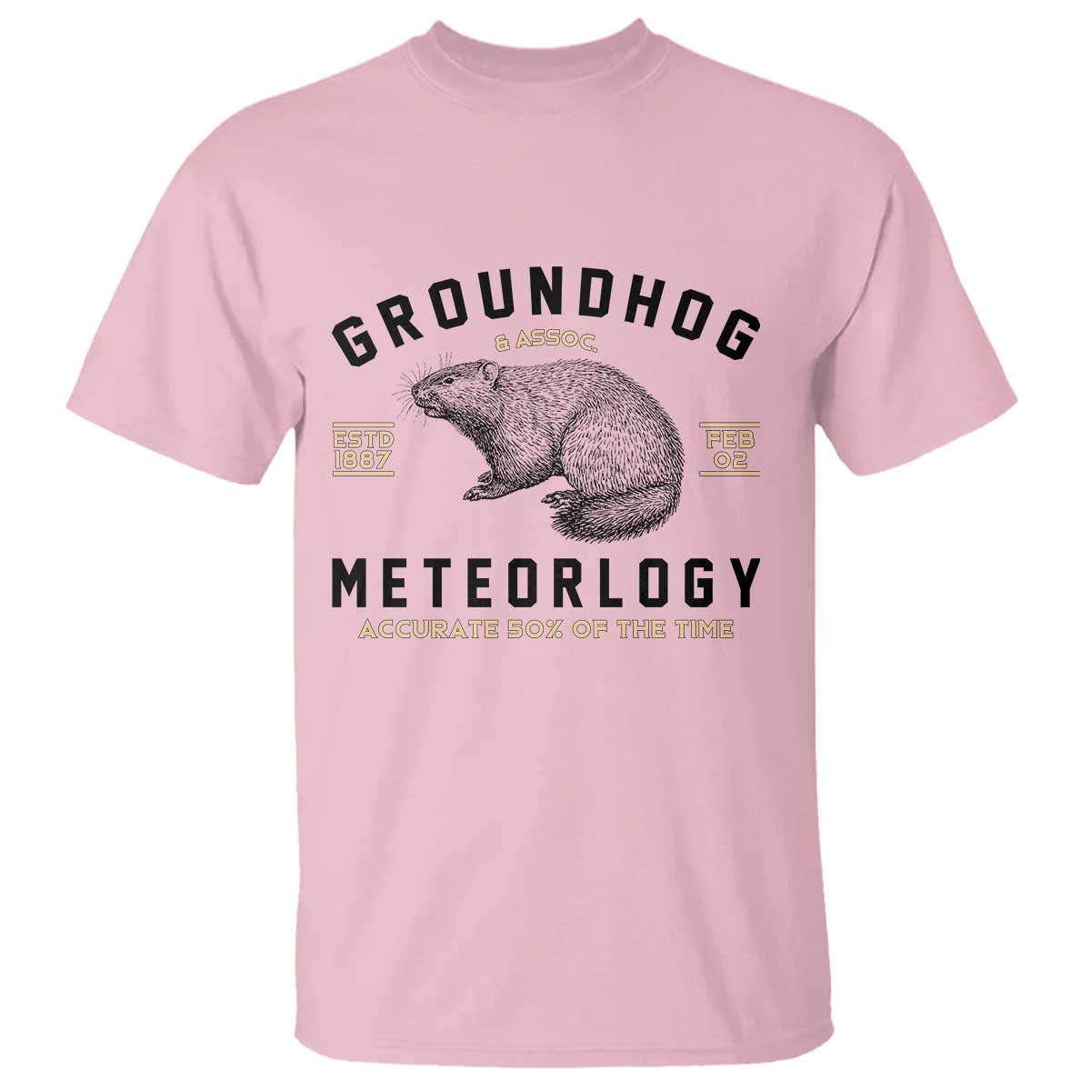 Groundhog Meteorology T Shirt Estd 1887 Accurate 50 Percent Of The Time Woodchuck