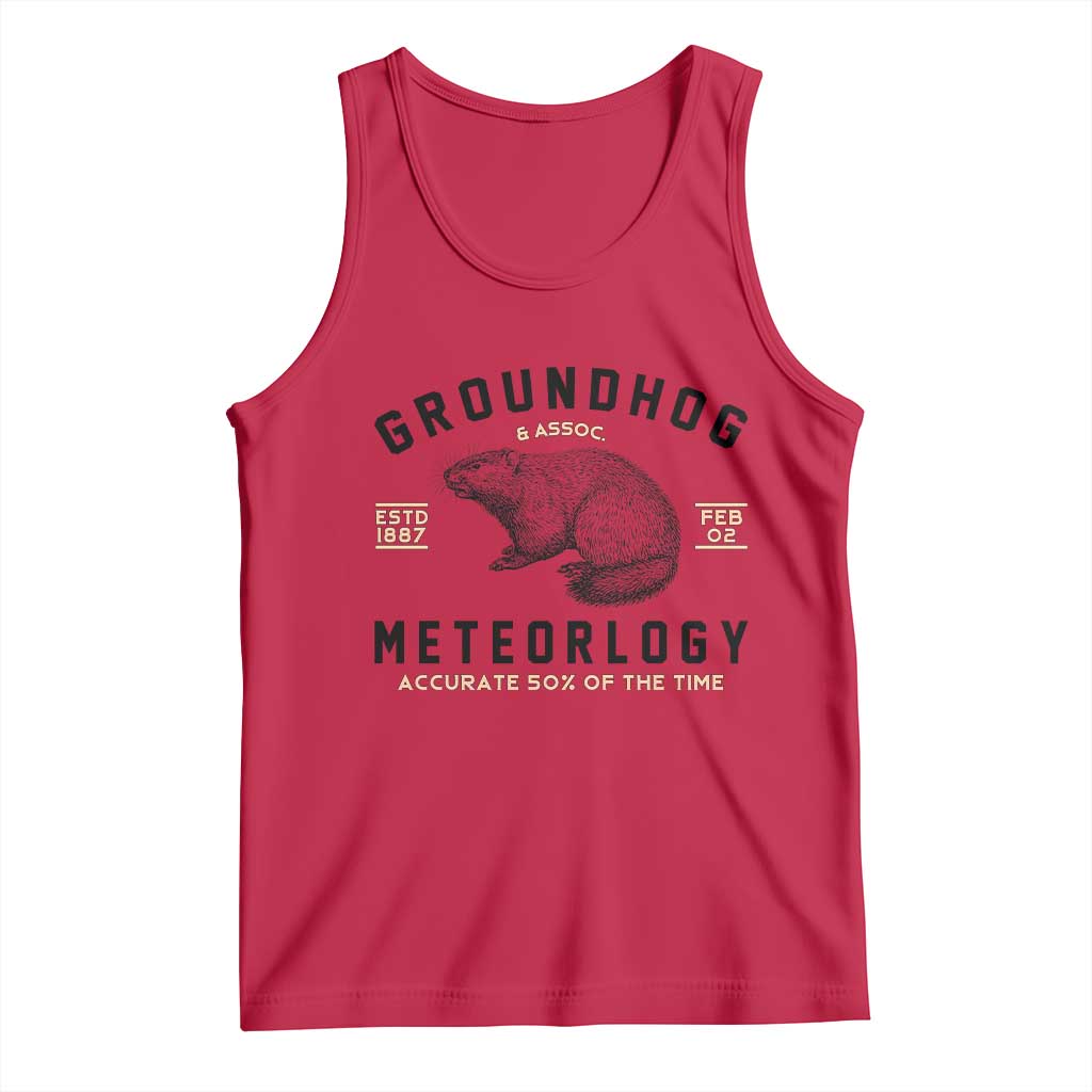 Groundhog Meteorology Tank Top Estd 1887 Accurate 50 Percent Of The Time Woodchuck