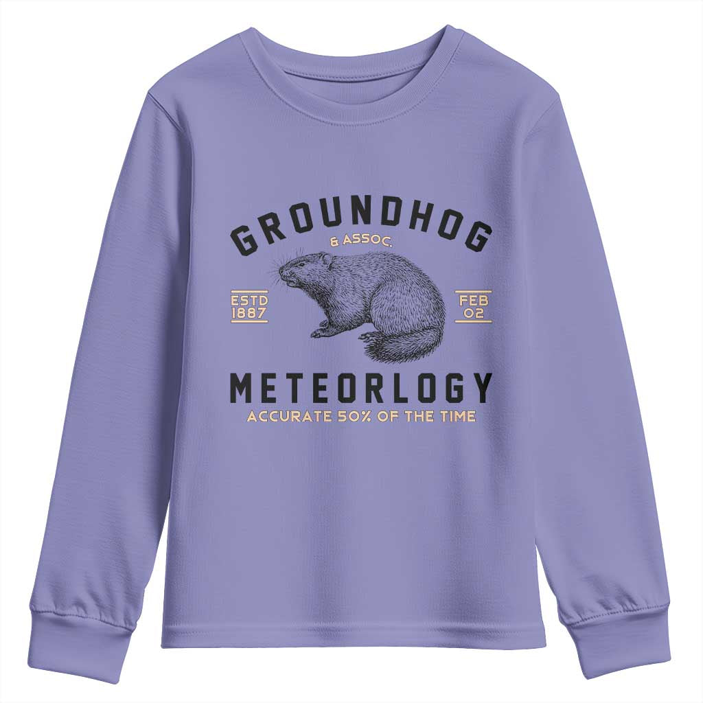 Groundhog Meteorology Youth Sweatshirt Estd 1887 Accurate 50 Percent Of The Time Woodchuck