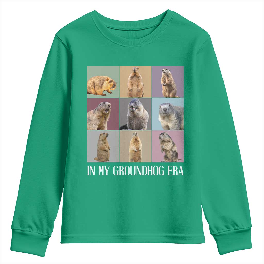 In My Groundhog Era Youth Sweatshirt Funny Woodchuck