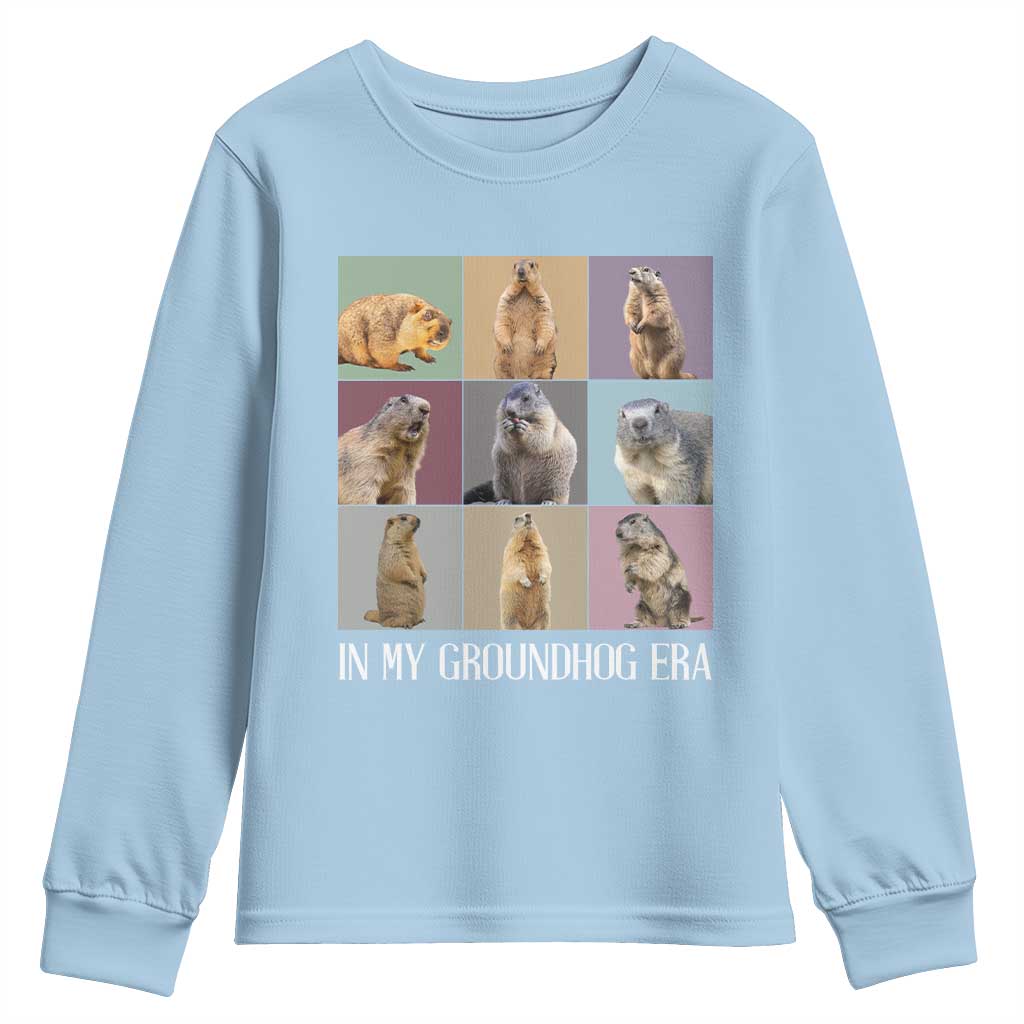 In My Groundhog Era Youth Sweatshirt Funny Woodchuck