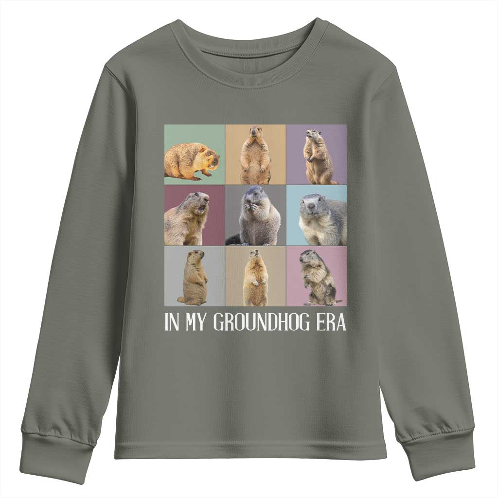 In My Groundhog Era Youth Sweatshirt Funny Woodchuck