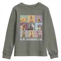 In My Groundhog Era Youth Sweatshirt Funny Woodchuck