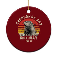 Groundhog Day Is My Birthday Ceramic Ornament Funny Woodchuck Retro Vintage - Wonder Print Shop