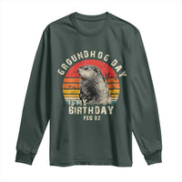 Groundhog Day Is My Birthday Long Sleeve Shirt Funny Woodchuck Retro Vintage