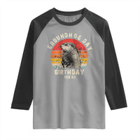 Groundhog Day Is My Birthday Raglan Shirt Funny Woodchuck Retro Vintage
