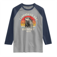 Groundhog Day Is My Birthday Raglan Shirt Funny Woodchuck Retro Vintage