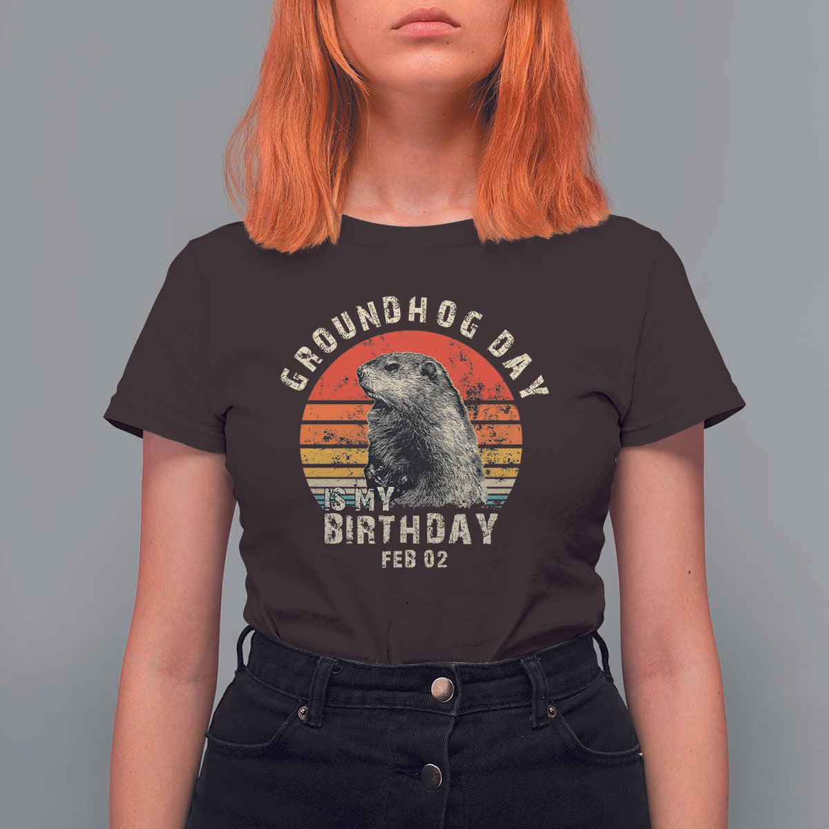 Groundhog Day Is My Birthday T Shirt For Women Funny Woodchuck Retro Vintage