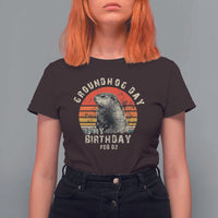 Groundhog Day Is My Birthday T Shirt For Women Funny Woodchuck Retro Vintage