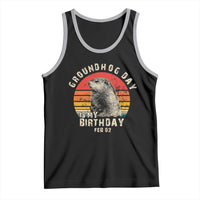 Groundhog Day Is My Birthday Tank Top Funny Woodchuck Retro Vintage