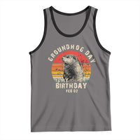 Groundhog Day Is My Birthday Tank Top Funny Woodchuck Retro Vintage