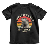 Groundhog Day Is My Birthday Toddler T Shirt Funny Woodchuck Retro Vintage