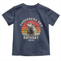 Groundhog Day Is My Birthday Toddler T Shirt Funny Woodchuck Retro Vintage