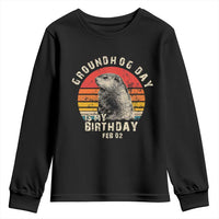 Groundhog Day Is My Birthday Youth Sweatshirt Funny Woodchuck Retro Vintage