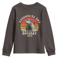 Groundhog Day Is My Birthday Youth Sweatshirt Funny Woodchuck Retro Vintage