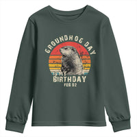 Groundhog Day Is My Birthday Youth Sweatshirt Funny Woodchuck Retro Vintage