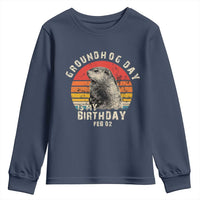 Groundhog Day Is My Birthday Youth Sweatshirt Funny Woodchuck Retro Vintage