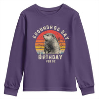 Groundhog Day Is My Birthday Youth Sweatshirt Funny Woodchuck Retro Vintage