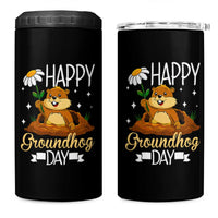 Happy Groundhog Day 4 in 1 Can Cooler Tumbler Punxsutawney Phil Groundhog Lover