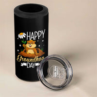 Happy Groundhog Day 4 in 1 Can Cooler Tumbler Punxsutawney Phil Groundhog Lover