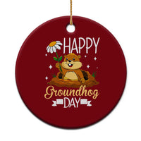 Happy Groundhog Day Ceramic Ornament Punxsutawney Phil Groundhog Lover - Wonder Print Shop